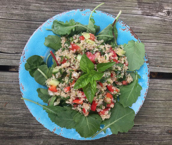 Healthy quinoa tabouleh salad.